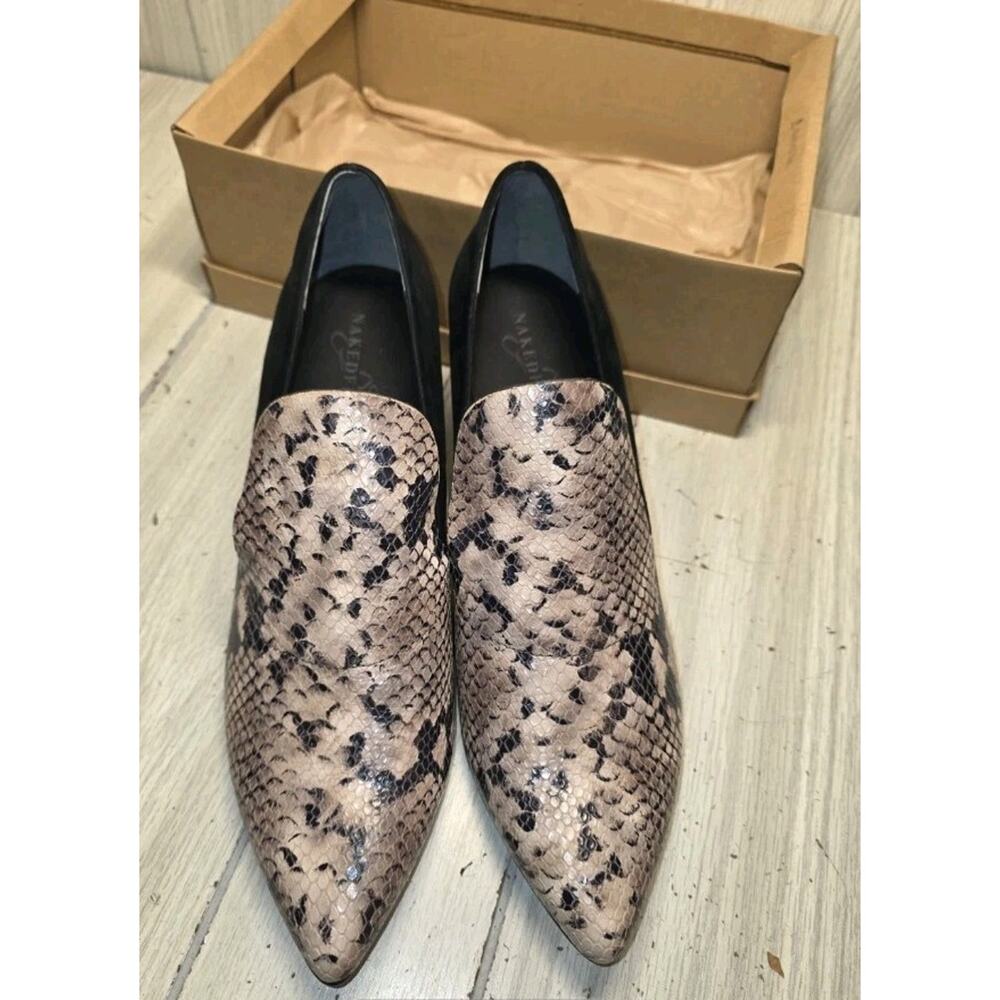 Naked Feet Sagitta Snake Print Heeled Dress Shoes Size 11 Animal Print Office - Picture 8 of 8